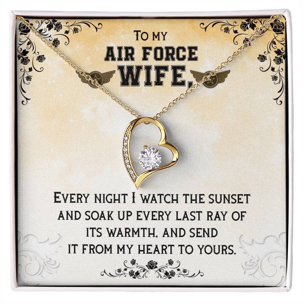 Sunset Embrace Necklace: A Radiant Symbol of Love for the Airforce Wife Jewelry/ForeverLove ShineOn Fulfillment 