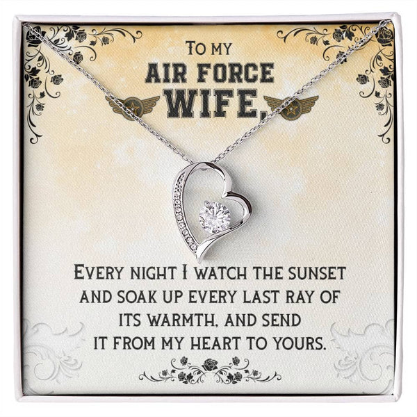 Sunset Embrace Necklace: A Radiant Symbol of Love for the Airforce Wife Jewelry/ForeverLove ShineOn Fulfillment 