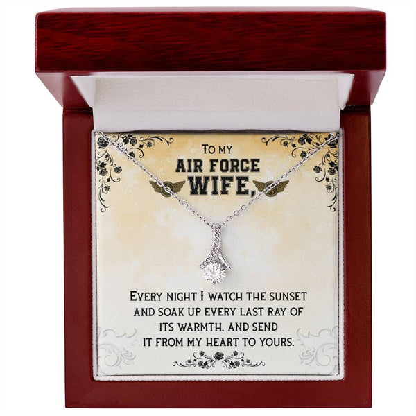 Sunset Embrace: The Alluring Beauty Necklace - A Timeless Tribute to Your Air Force Wife Jewelry/AlluringBeauty ShineOn Fulfillment 