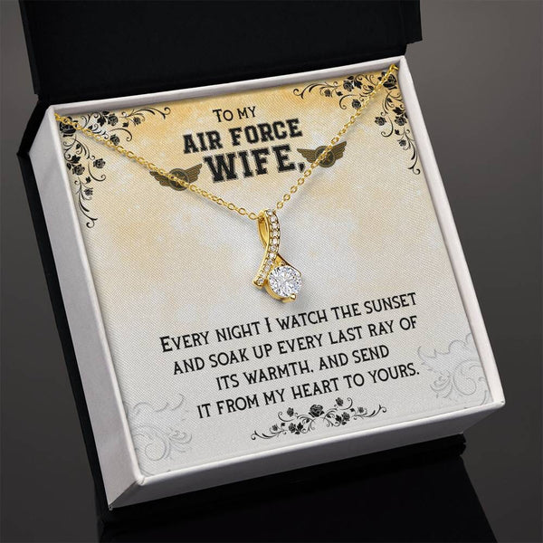 Sunset Embrace: The Alluring Beauty Necklace - A Timeless Tribute to Your Air Force Wife Jewelry/AlluringBeauty ShineOn Fulfillment 