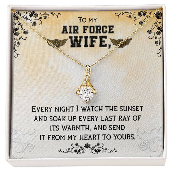 Sunset Embrace: The Alluring Beauty Necklace - A Timeless Tribute to Your Air Force Wife Jewelry/AlluringBeauty ShineOn Fulfillment 