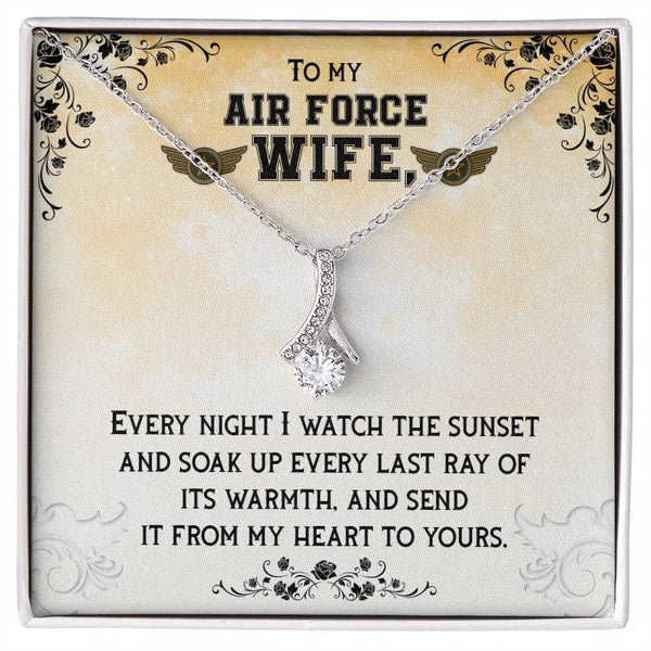 Sunset Embrace: The Alluring Beauty Necklace - A Timeless Tribute to Your Air Force Wife Jewelry/AlluringBeauty ShineOn Fulfillment 