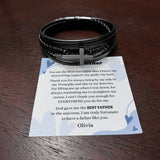 The Perfect Gift for Dad: Stainless Steel and Vegan Leather Bracelet He Will Love Jewelry ShineOn Fulfillment 