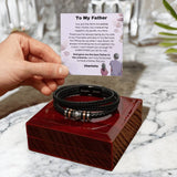 The Ultimate Gift for Dad: Timeless Stainless Steel and Vegan Leather Bracelet with Heartfelt Sentiment Jewelry ShineOn Fulfillment 