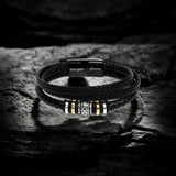 The Ultimate Gift for Dad: Timeless Stainless Steel and Vegan Leather Bracelet with Heartfelt Sentiment Jewelry ShineOn Fulfillment 