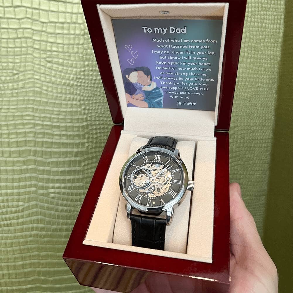 "Timeless Affection" - Father's Day Automatic Watch with Daughter's Love Jewelry ShineOn Fulfillment 