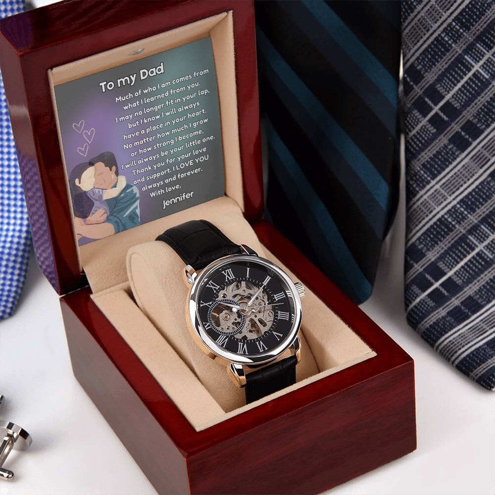 "Timeless Affection" - Father's Day Automatic Watch with Daughter's Love Jewelry ShineOn Fulfillment 