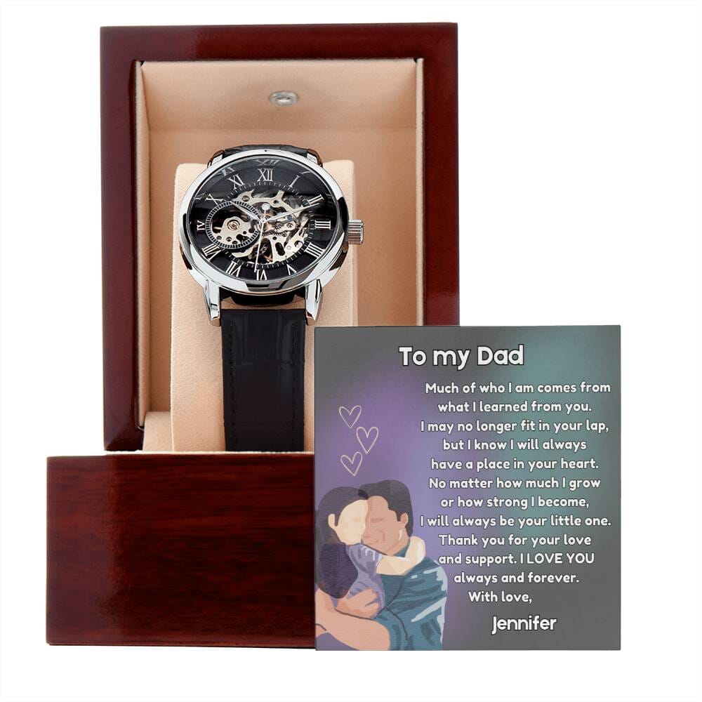 "Timeless Affection" - Father's Day Automatic Watch with Daughter's Love Jewelry ShineOn Fulfillment 