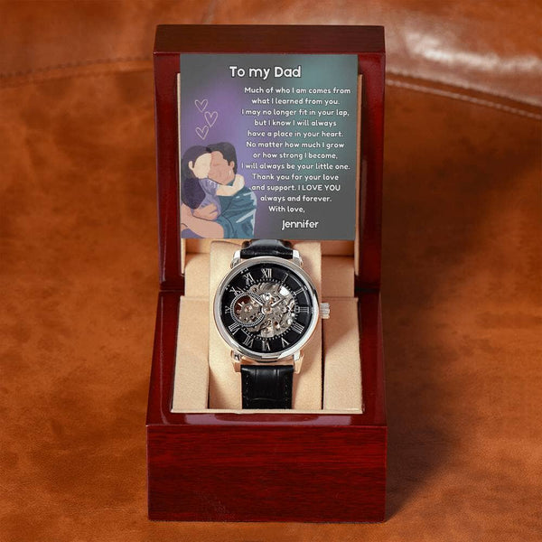 "Timeless Affection" - Father's Day Automatic Watch with Daughter's Love Jewelry ShineOn Fulfillment 