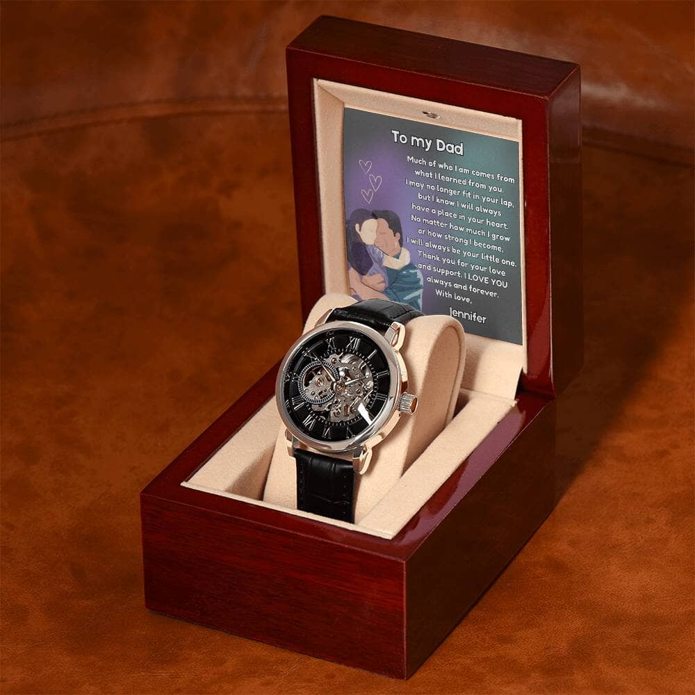 "Timeless Affection" - Father's Day Automatic Watch with Daughter's Love Jewelry ShineOn Fulfillment 