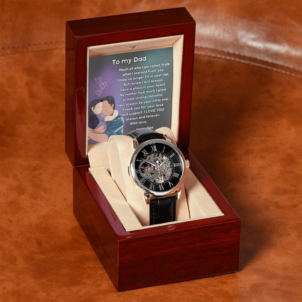 "Timeless Affection" - Father's Day Automatic Watch with Daughter's Love Jewelry ShineOn Fulfillment 