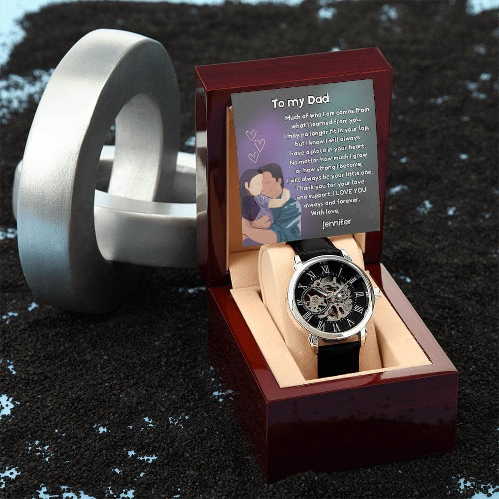 "Timeless Affection" - Father's Day Automatic Watch with Daughter's Love Jewelry ShineOn Fulfillment 