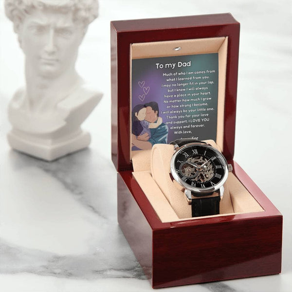 "Timeless Affection" - Father's Day Automatic Watch with Daughter's Love Jewelry ShineOn Fulfillment 