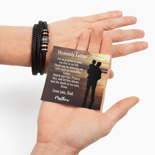 "Timeless Bond" - Father's Day Bracelet from Son with Personalized Message Jewelry ShineOn Fulfillment 