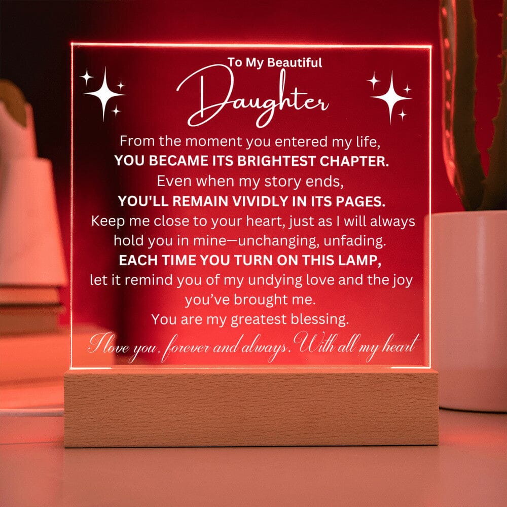 To My Beautiful Daughter - Forever loved - Acrylic Light Display❤️ Jewelry ShineOn Fulfillment 