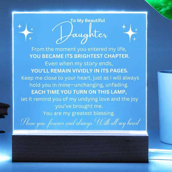 To My Beautiful Daughter - Forever loved - Acrylic Light Display❤️ Jewelry ShineOn Fulfillment 