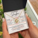 To My Beautiful Daughter - I KNOW YOU WILL BE ONE OF MY BEST CHAPTERS - Love Knot Necklace Jewelry ShineOn Fulfillment 18K Yellow Gold Finish Standard Box 