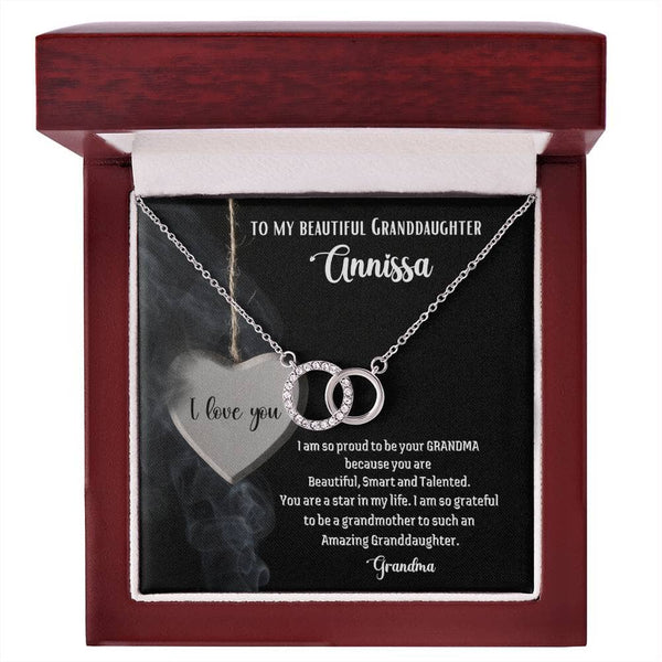 To My Beautiful Granddaughter - The Perfect Pair Necklace Jewelry ShineOn Fulfillment Luxury Box with Led Light 