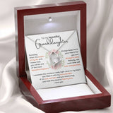 To My Granddaughter – Forever Love Necklace (A Gift She'll Treasure Always) Jewelry ShineOn Fulfillment 14k White Gold Finish Mahogany Box w/LED Light 