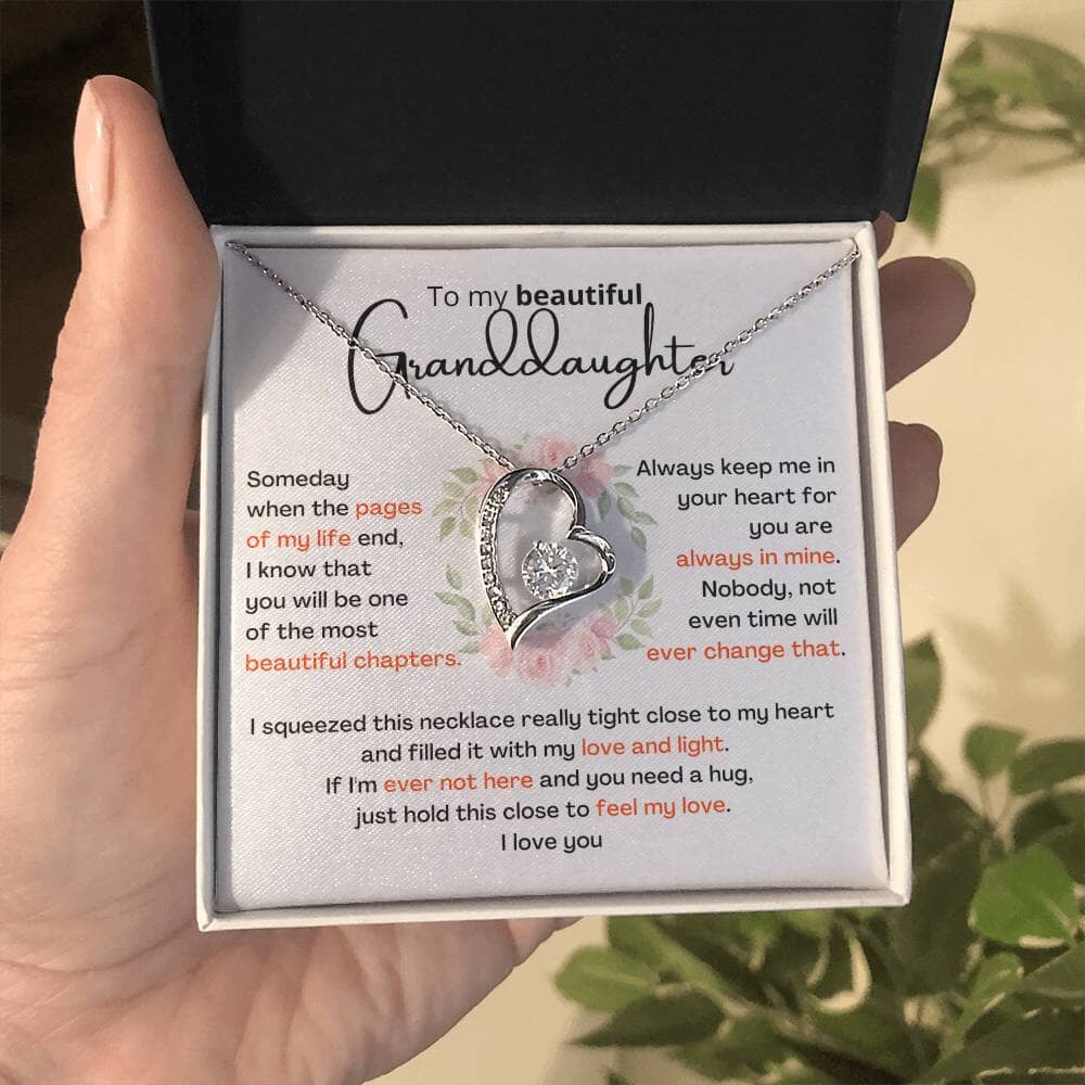 To My Granddaughter – Forever Love Necklace (A Gift She'll Treasure Always) Jewelry ShineOn Fulfillment 