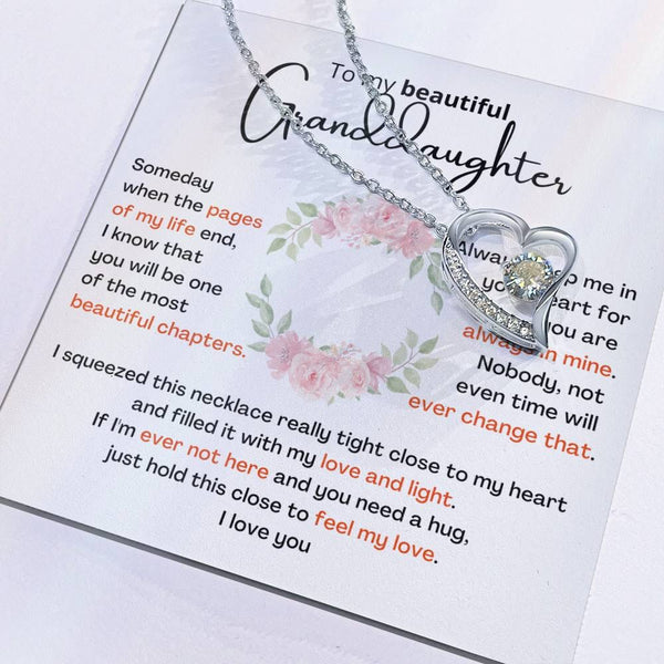 To My Granddaughter – Forever Love Necklace (A Gift She'll Treasure Always) Jewelry ShineOn Fulfillment 