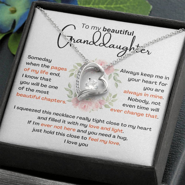 To My Granddaughter – Forever Love Necklace (A Gift She'll Treasure Always) Jewelry ShineOn Fulfillment 