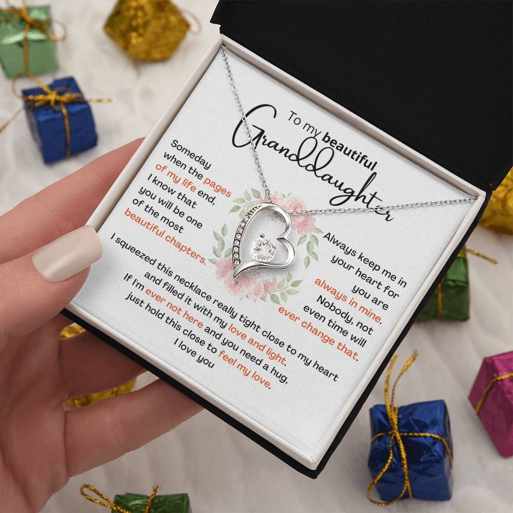To My Granddaughter – Forever Love Necklace (A Gift She'll Treasure Always) Jewelry ShineOn Fulfillment 