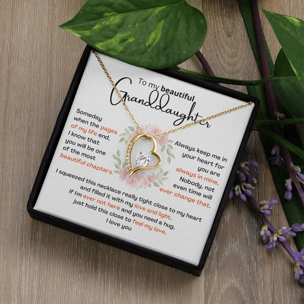 To My Granddaughter – Forever Love Necklace (A Gift She'll Treasure Always) Jewelry ShineOn Fulfillment 
