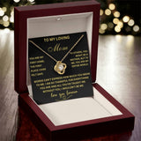 To My Loving Mom - Eternal Bond Love Knot Necklace for the World's Best Mom Jewelry/LoveKnot ShineOn Fulfillment 14K White Gold Finish Mahogany Style Luxury Box (w/LED) 