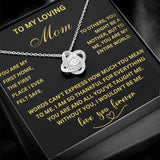 To My Loving Mom - Eternal Bond Love Knot Necklace for the World's Best Mom Jewelry/LoveKnot ShineOn Fulfillment 14K White Gold Finish Two-Toned Gift Box 