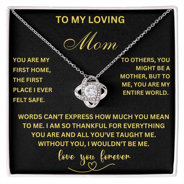 To My Loving Mom - Eternal Bond Love Knot Necklace for the World's Best Mom Jewelry/LoveKnot ShineOn Fulfillment 