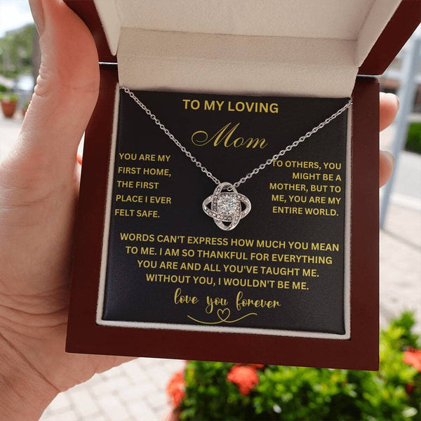 To My Loving Mom - Eternal Bond Love Knot Necklace for the World's Best Mom Jewelry/LoveKnot ShineOn Fulfillment 