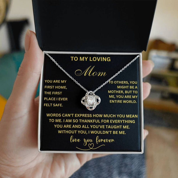 To My Loving Mom - Eternal Bond Love Knot Necklace for the World's Best Mom Jewelry/LoveKnot ShineOn Fulfillment 
