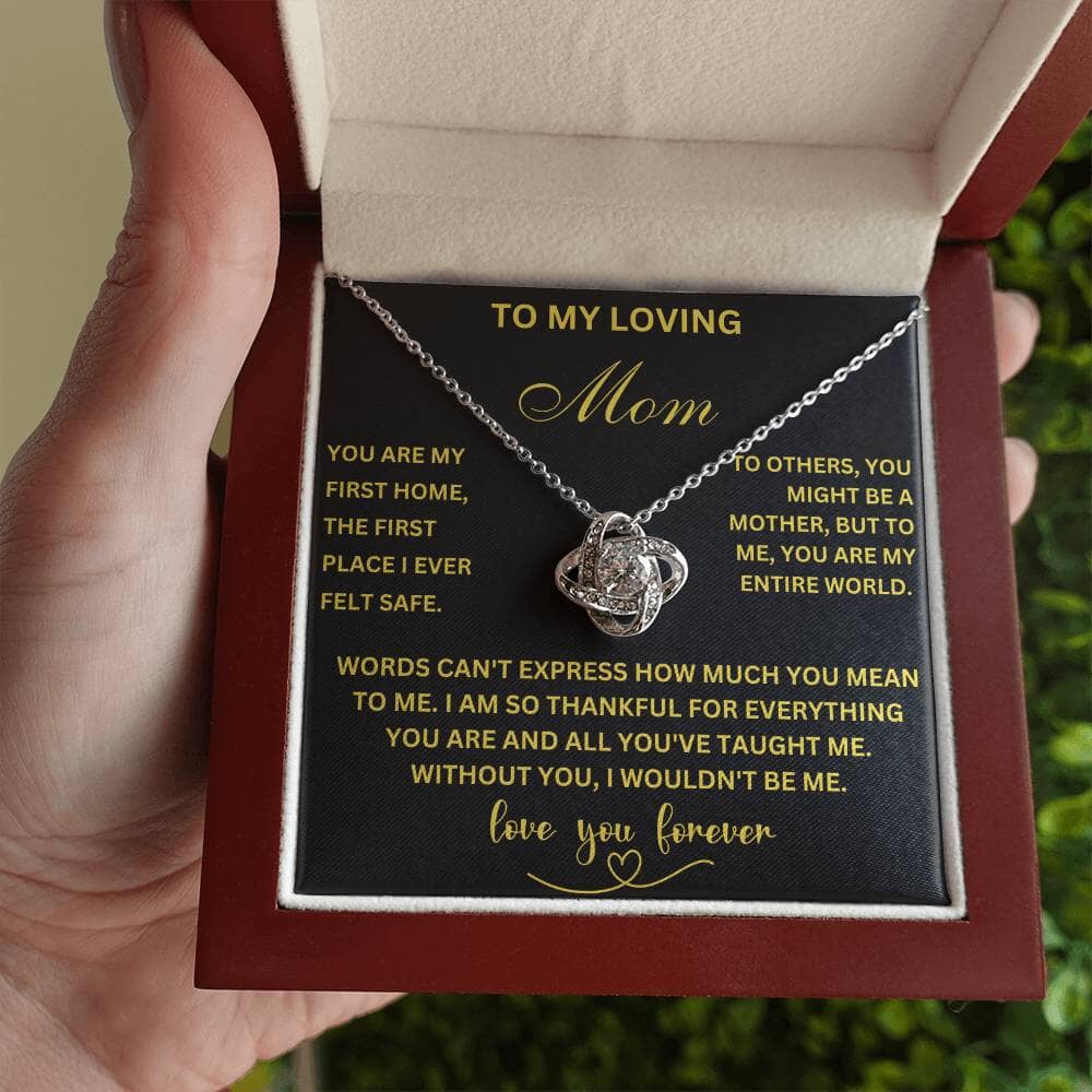 To My Loving Mom - Eternal Bond Love Knot Necklace for the World's Best Mom Jewelry/LoveKnot ShineOn Fulfillment 