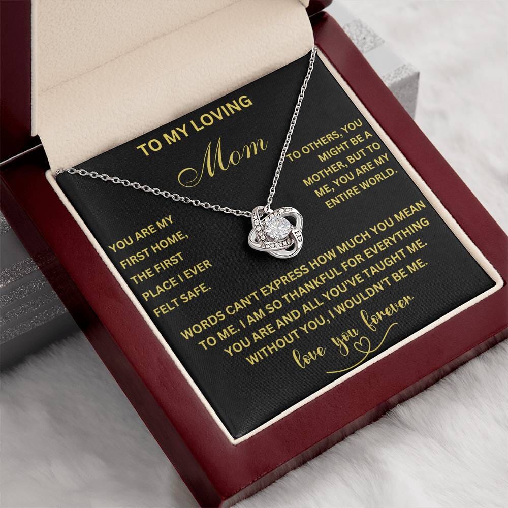 To My Loving Mom - Eternal Bond Love Knot Necklace for the World's Best Mom Jewelry/LoveKnot ShineOn Fulfillment 