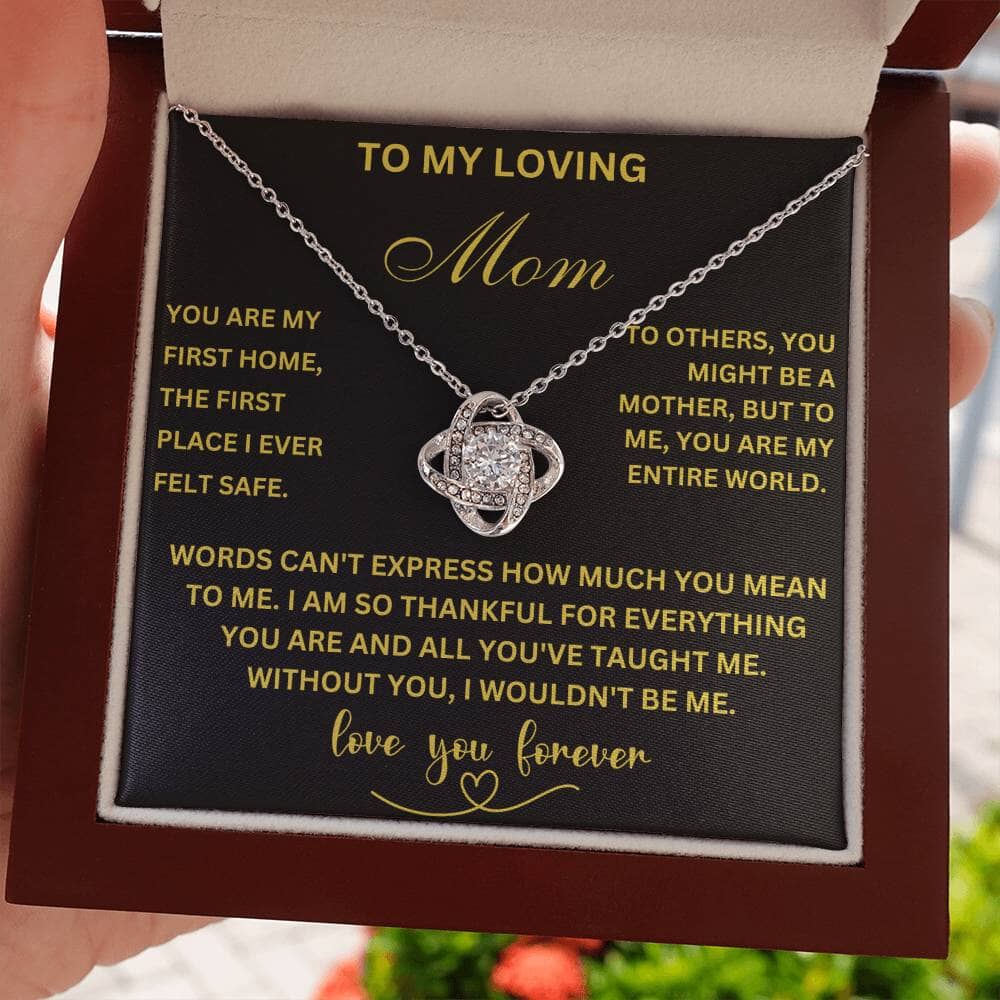 To My Loving Mom - Eternal Bond Love Knot Necklace for the World's Best Mom Jewelry/LoveKnot ShineOn Fulfillment 