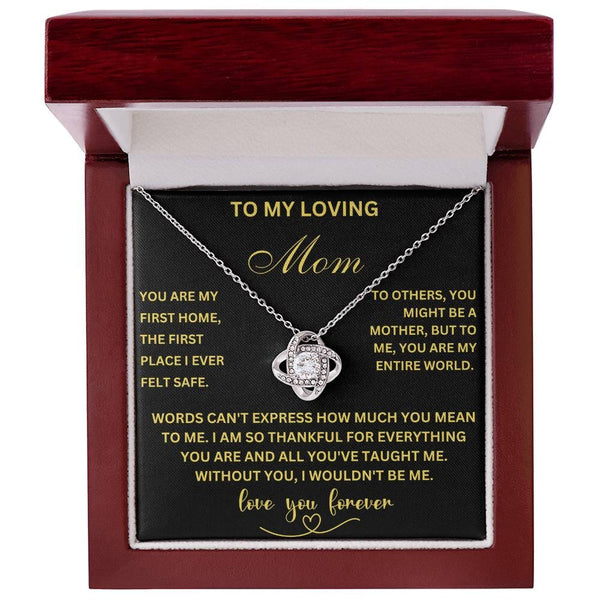 To My Loving Mom - Eternal Bond Love Knot Necklace for the World's Best Mom Jewelry/LoveKnot ShineOn Fulfillment 