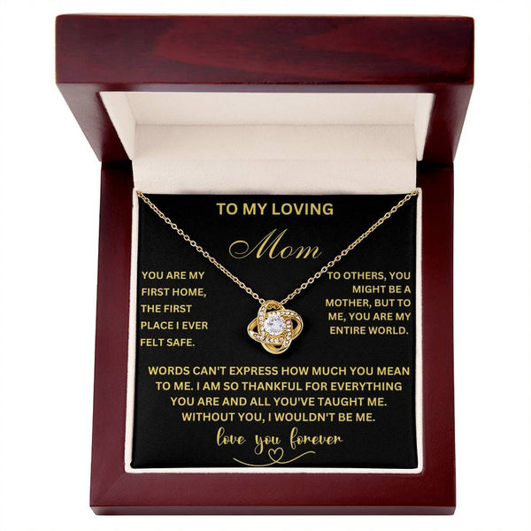 To My Loving Mom - Eternal Bond Love Knot Necklace for the World's Best Mom Jewelry/LoveKnot ShineOn Fulfillment 