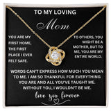 To My Loving Mom - Love Knot Necklace for the World's Best Mom Jewelry/LoveKnot ShineOn Fulfillment 18K Yellow Gold Finish Two-Toned Gift Box 