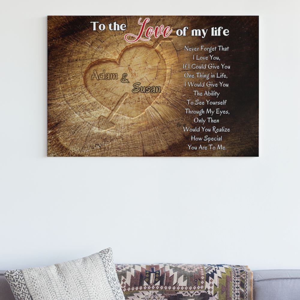 "To the Love of My Life" Custom Canvas: A Unique Expression of Your Love Canvas CustomCat 