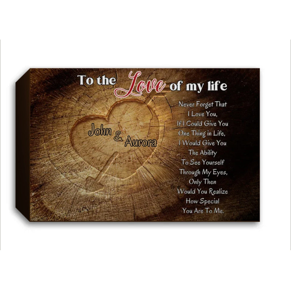 "To the Love of My Life" Custom Canvas: A Unique Expression of Your Love Canvas CustomCat 