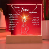 To The Love of My Life - Personalized Acrylic Plaque with Forever Love Necklace Acrylic/Square ShineOn Fulfillment 