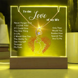 To The Love of My Life - Personalized Acrylic Plaque with Forever Love Necklace Acrylic/Square ShineOn Fulfillment 