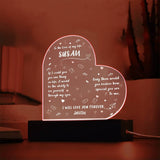 To the Love of My Life - Personalized Heart Acrylic Plaque with LED Light Jewelry ShineOn Fulfillment 