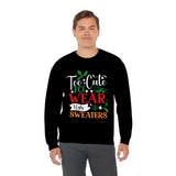 Too Cute to WEAR Ugly Sweaters - Unisex Christmas Sweater in Black, Indigo Blue, and Navy Sweatshirt Printify 