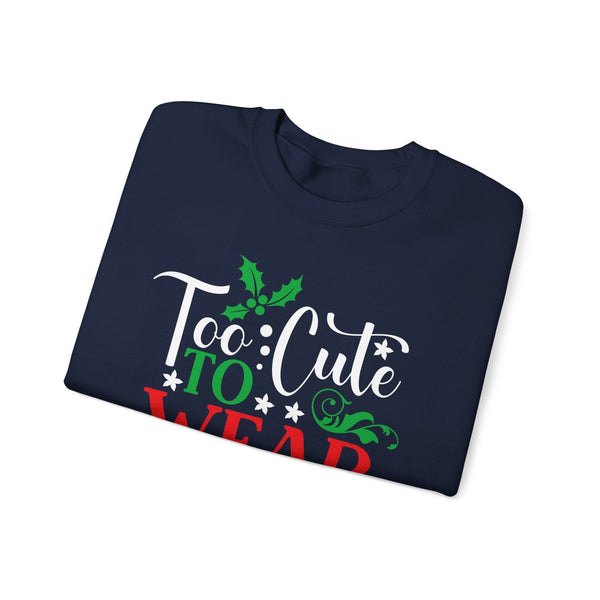 Too Cute to WEAR Ugly Sweaters - Unisex Christmas Sweater in Black, Indigo Blue, and Navy Sweatshirt Printify 