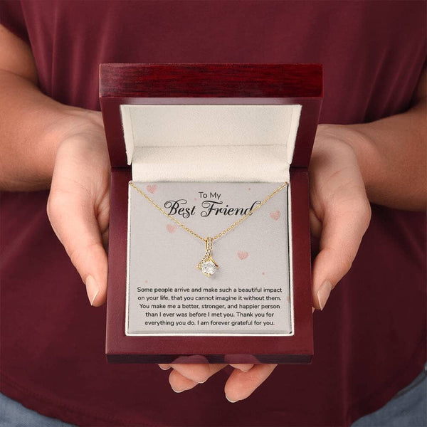 Unbreakable Bond Necklace – A Symbol of Eternal Friendship with Sentimental Message Card Jewelry/AlluringBeauty ShineOn Fulfillment 18K Yellow Gold Finish Luxury Box 