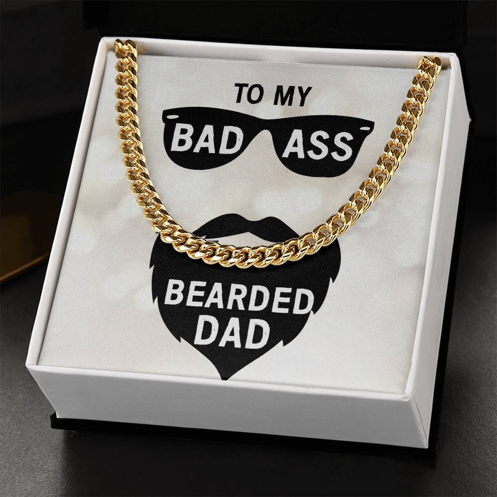 Unbreakable Bond: The Cuban Link Chain - A Tribute to the Badass Bearded Dad Jewelry/Cubanlink ShineOn Fulfillment 14K Yellow Gold Finish Standard Box 