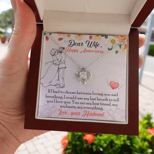 Unbreakable Bond: The Eternal Love Knot Necklace - A Timeless Anniversary Gift for Your Beloved Wife Jewelry/LoveKnot ShineOn Fulfillment 14K White Gold Finish Luxury Box 