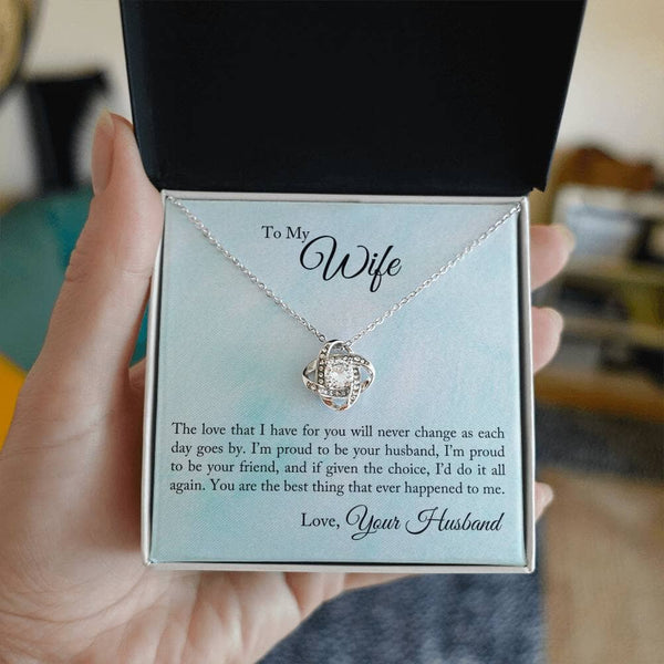 Unbreakable Bond: The Eternal Love Knot Necklace - A Timeless Symbol of Your Devotion Jewelry/LoveKnot ShineOn Fulfillment 14K White Gold Finish Standard Box 